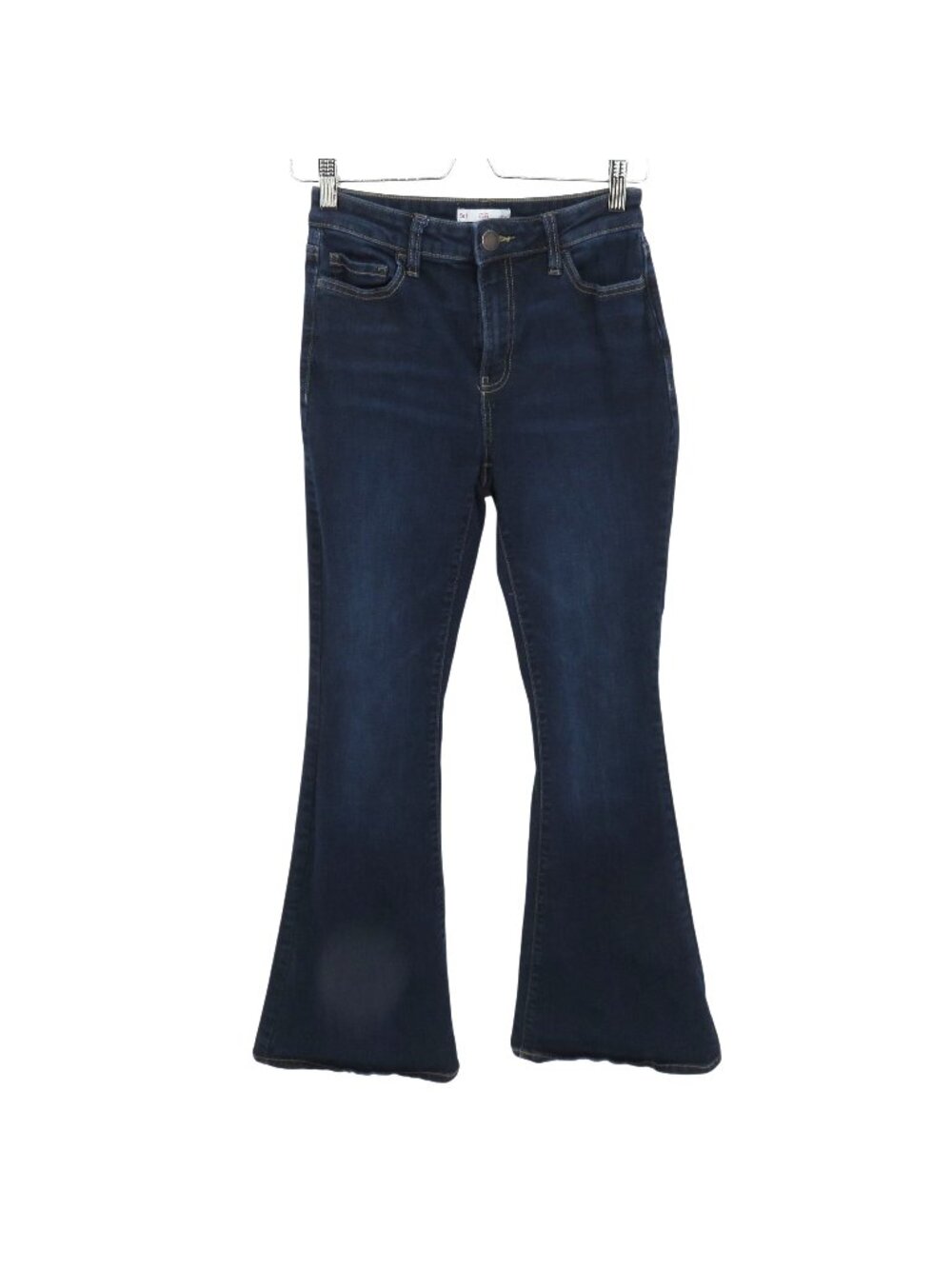 SO Juniors 5 Women 27 High Rise Flare Dark Blue Denim Jeans Pockets Cotton Blend
